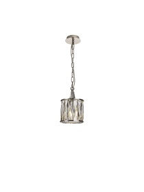 Vivienne Polished Nickel Crystal Ceiling Lights Diyas Single Crystal Pendants